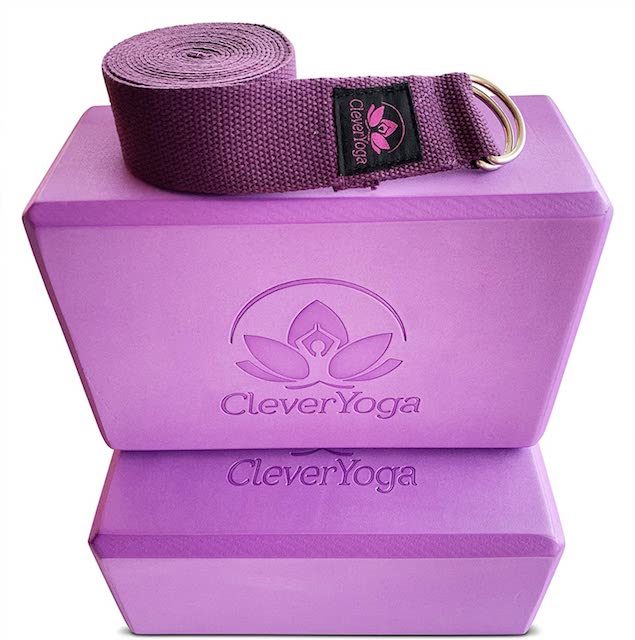 yoga block and strap clever yoga Sturdy Yoga Block and Strap Sets to Enhance Your Flexibility & Form