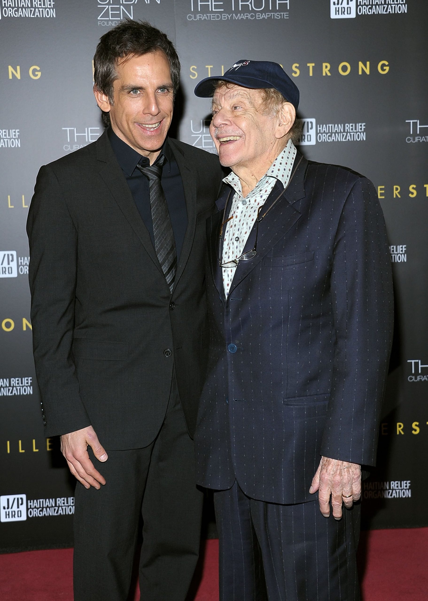NEW YORK, NY - FEBRUARY 11: Ben Stiller and Jerry Stiller arrive at the HELP HAITI benefiting The Ben Stiller Foundation and The J/P Haitian Relief Organization at the Urban Zen Center At Stephan Weiss Studio on February 11, 2011 in New York City.  (Photo by Michael Loccisano/Getty Images)