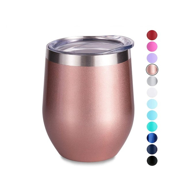 SUNWILL Insulated Wine Tumbler with Lid