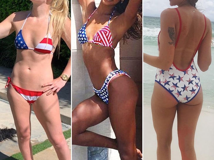 American Flag Swimsuits -- Guess Who!
