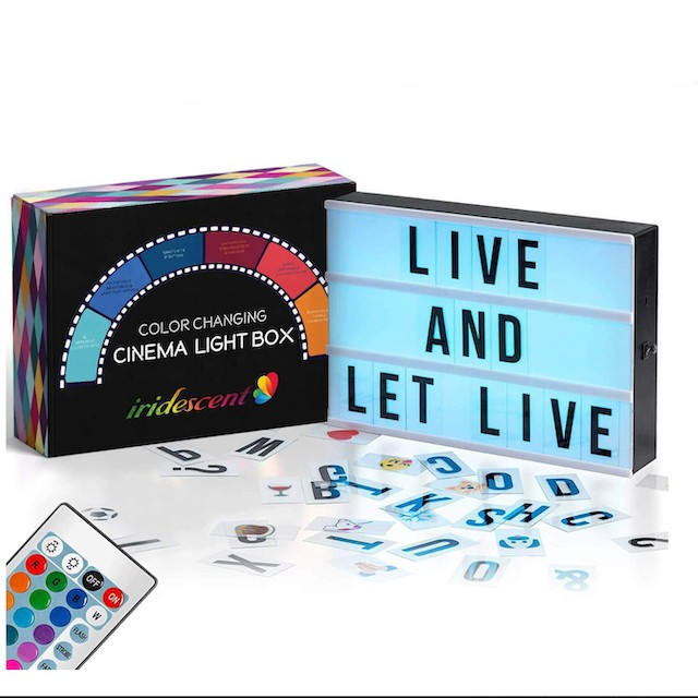 Color Changing Cinema Light Box with Letters