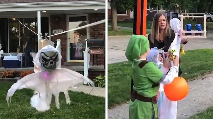 Zipline Ghost Gives Out Candy for Socially Distanced Halloween