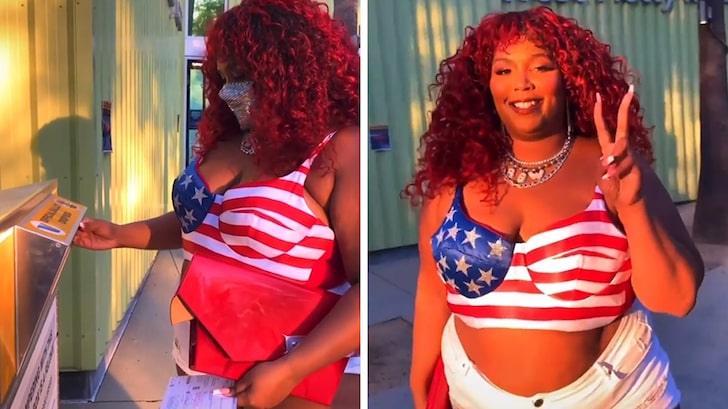 Lizzo Struts Her Way to the Ballot Box, Twerks After Voting