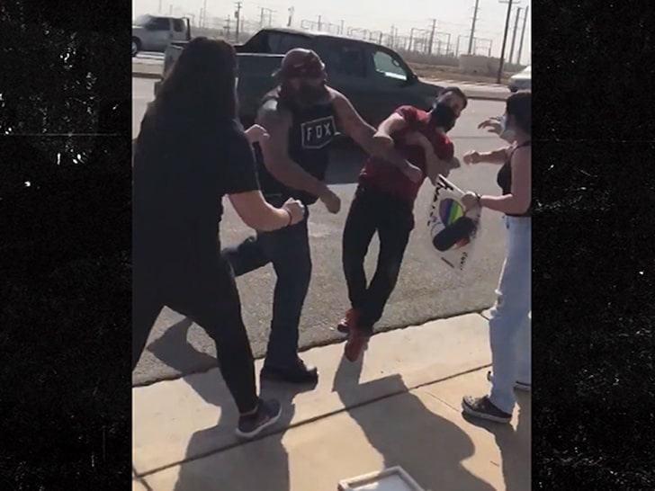 Trump Supporter Throws Punches at Black Lives Matter Protesters