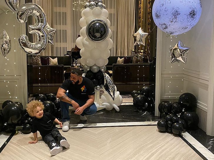 Drake Celebrates Son Adonis' Third Birthday With Grandparents