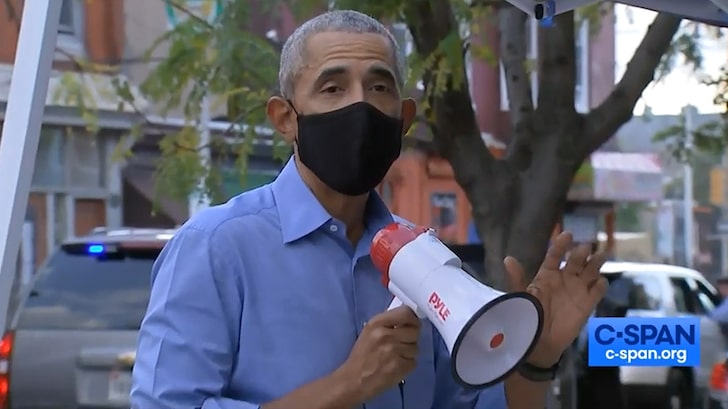 Barack Obama Stumps for Biden in Philly, Takes Bullhorn to the Streets