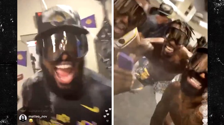 LeBron James Doused in Booze In Crazy Locker Room Party, FaceTimes Mom