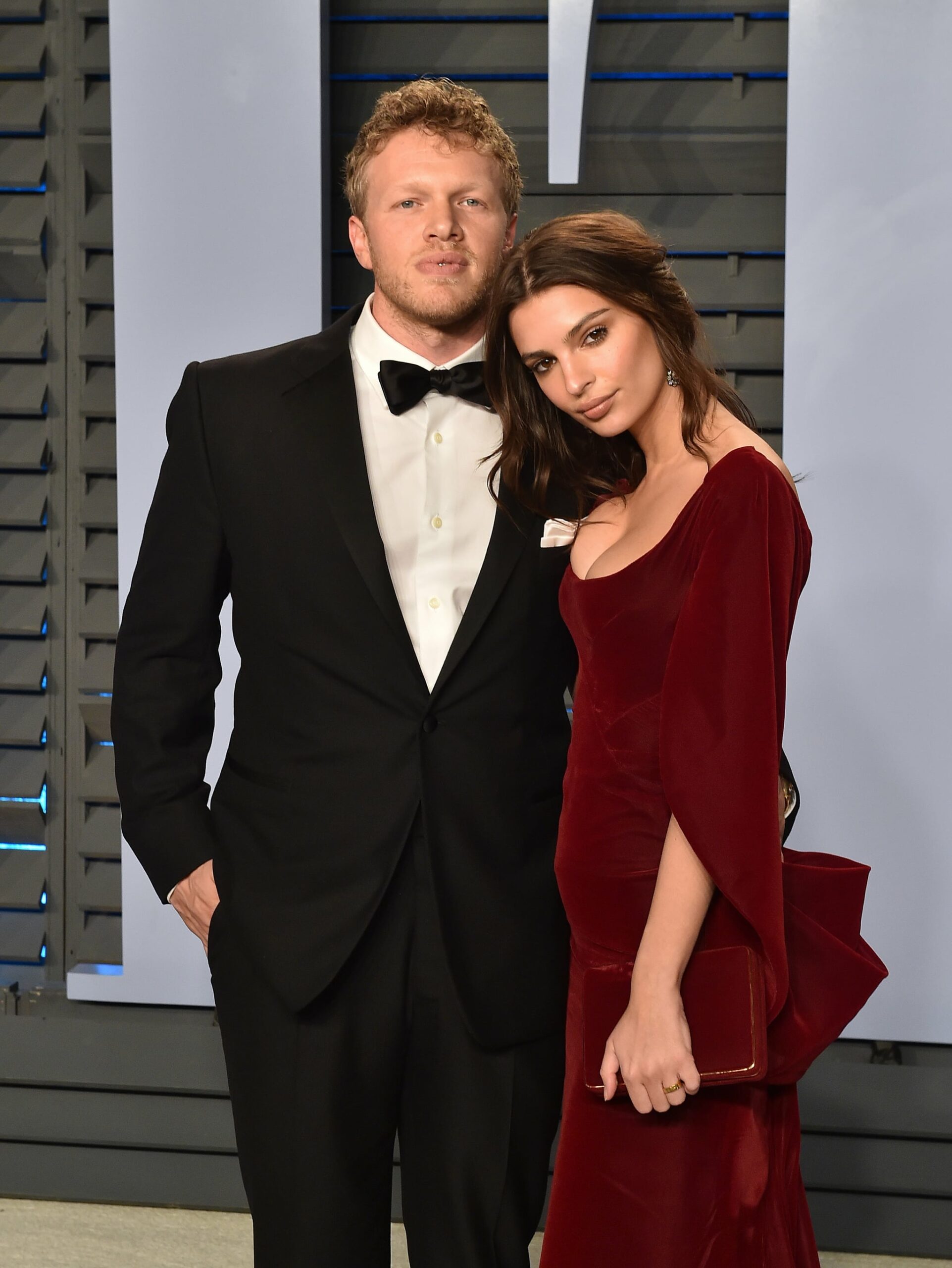 BEVERLY HILLS, CA - MARCH 04:  Actors Sebastian Bear-McClard (L) and Emily Ratajkowski attend the 2018 Vanity Fair Oscar Party hosted by Radhika Jones at Wallis Annenberg Center for the Performing Arts on March 4, 2018 in Beverly Hills, California.  (Photo by Axelle/Bauer-Griffin/FilmMagic)