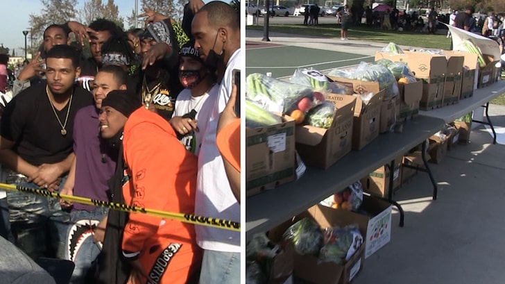 Dr. Dre, Nick Cannon Host Feed Your City Event in Compton