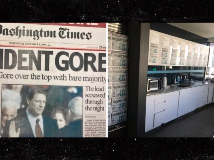 Trump Campaign HQ Plastered with Fake Newspaper About Al Gore 'Win'