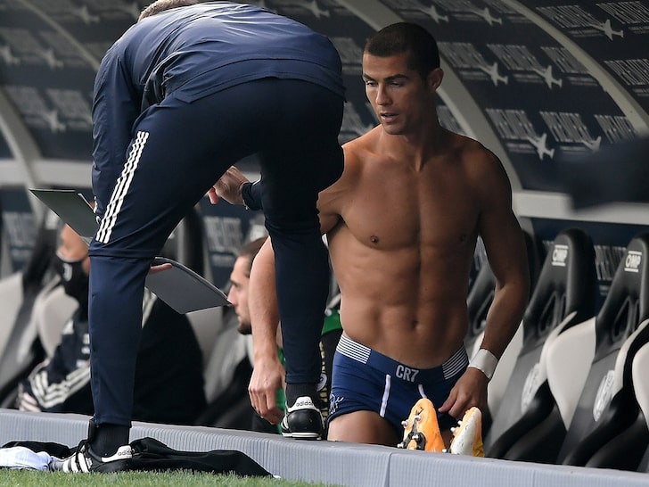 Cristiano Ronaldo Rips Off Shirt, Flaunts Post-COVID Hardbody in Return to Soccer
