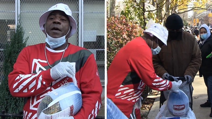 Tracy Morgan Hands Out Turkeys to Long Line of New Yorkers