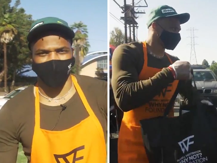 Russell Westbrook Leads COVID-Safe Thanksgiving Food Giveaway in L.A., Great Video