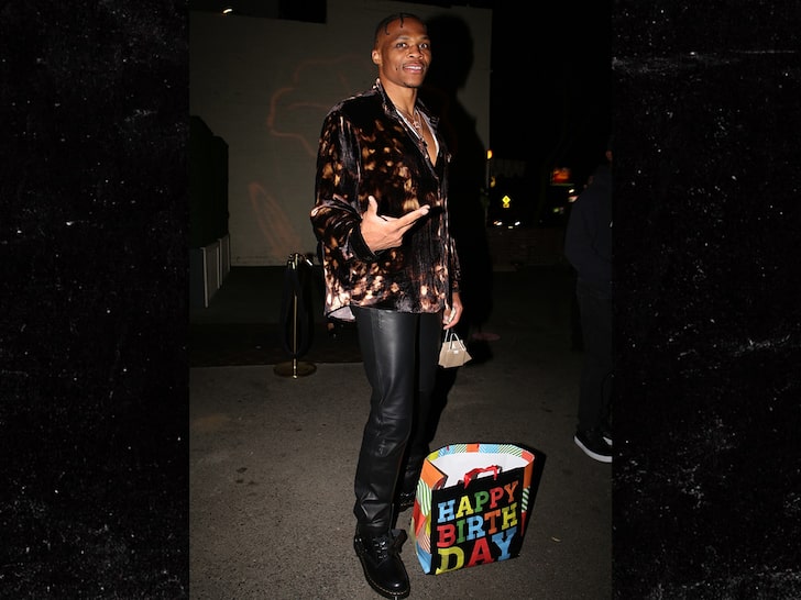 Russell Westbrook All Smiles at L.A. Birthday Dinner, Despite Rockets Drama