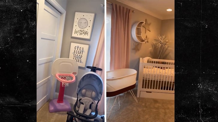 Patrick Mahomes' Fiancee Reveals Baby Nursery with Pink Basketball Hoop!