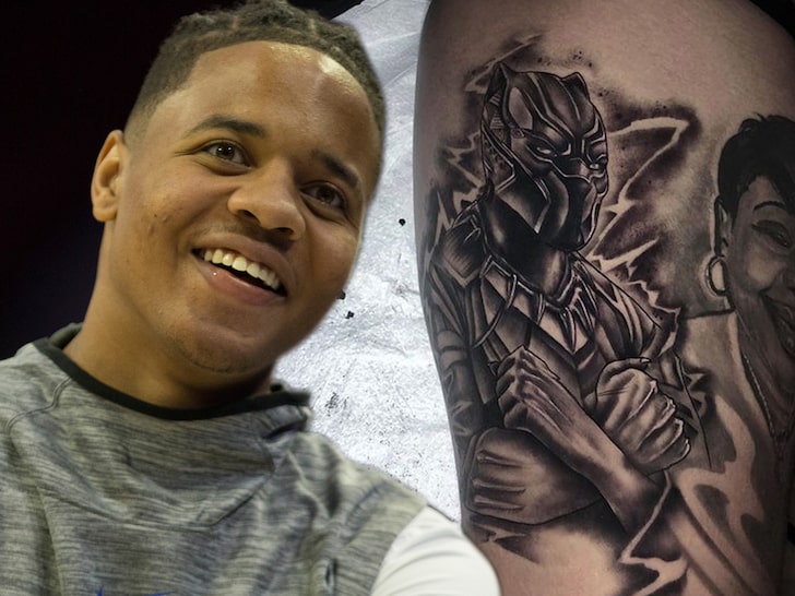 NBA's Markelle Fultz Gets Amazing Foot-Long 'Black Panther' Tattoo On Thigh