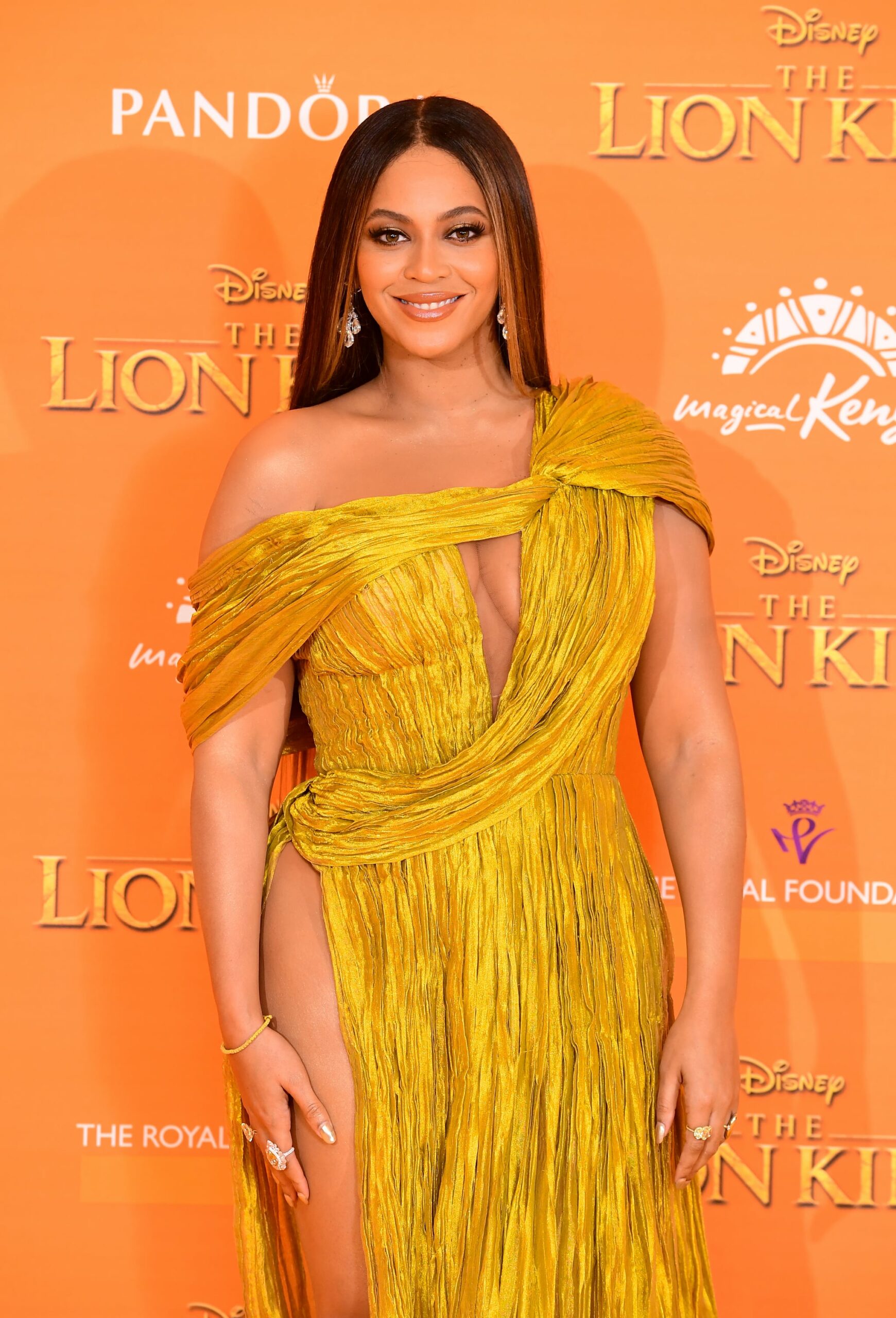 Beyonce attending Disney's The Lion King European Premiere held in Leicester Square, London. (Photo by Ian West/PA Images via Getty Images)