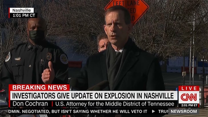 No Active Manhunt in Nashville Explosion, Bomber Likely Dead