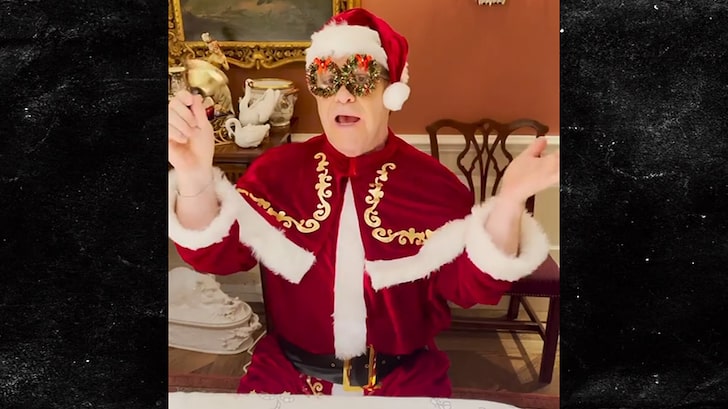 Elton John Rocks Over-the-Top Santa Suit for 2021 Concert Message