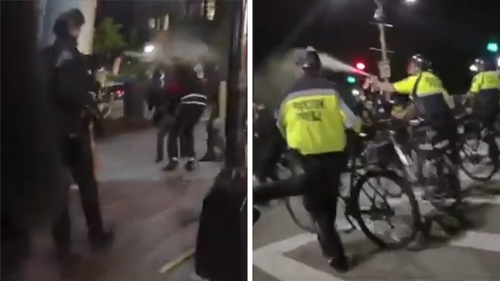 Boston Police Excitedly Pepper Spray, Strike Protesters