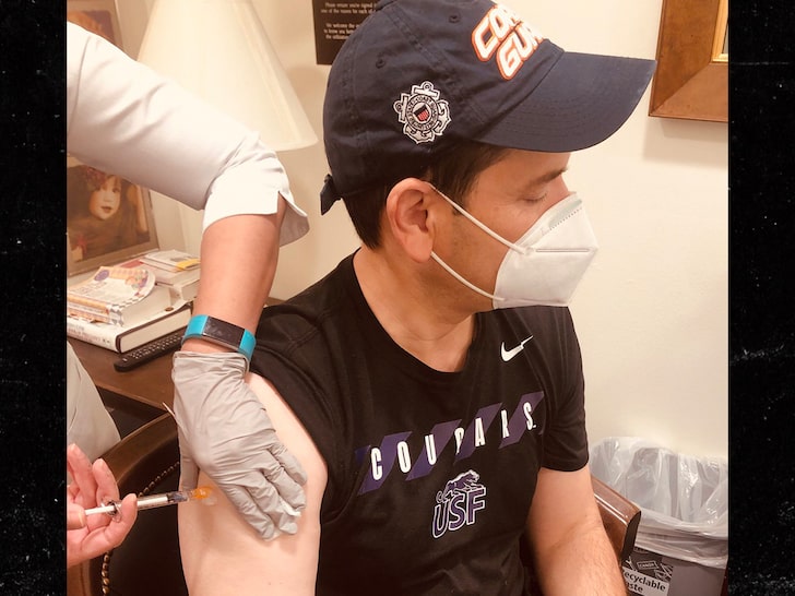 Senator Marco Rubio gets the COVID Vaccine in Very Pale Arm
