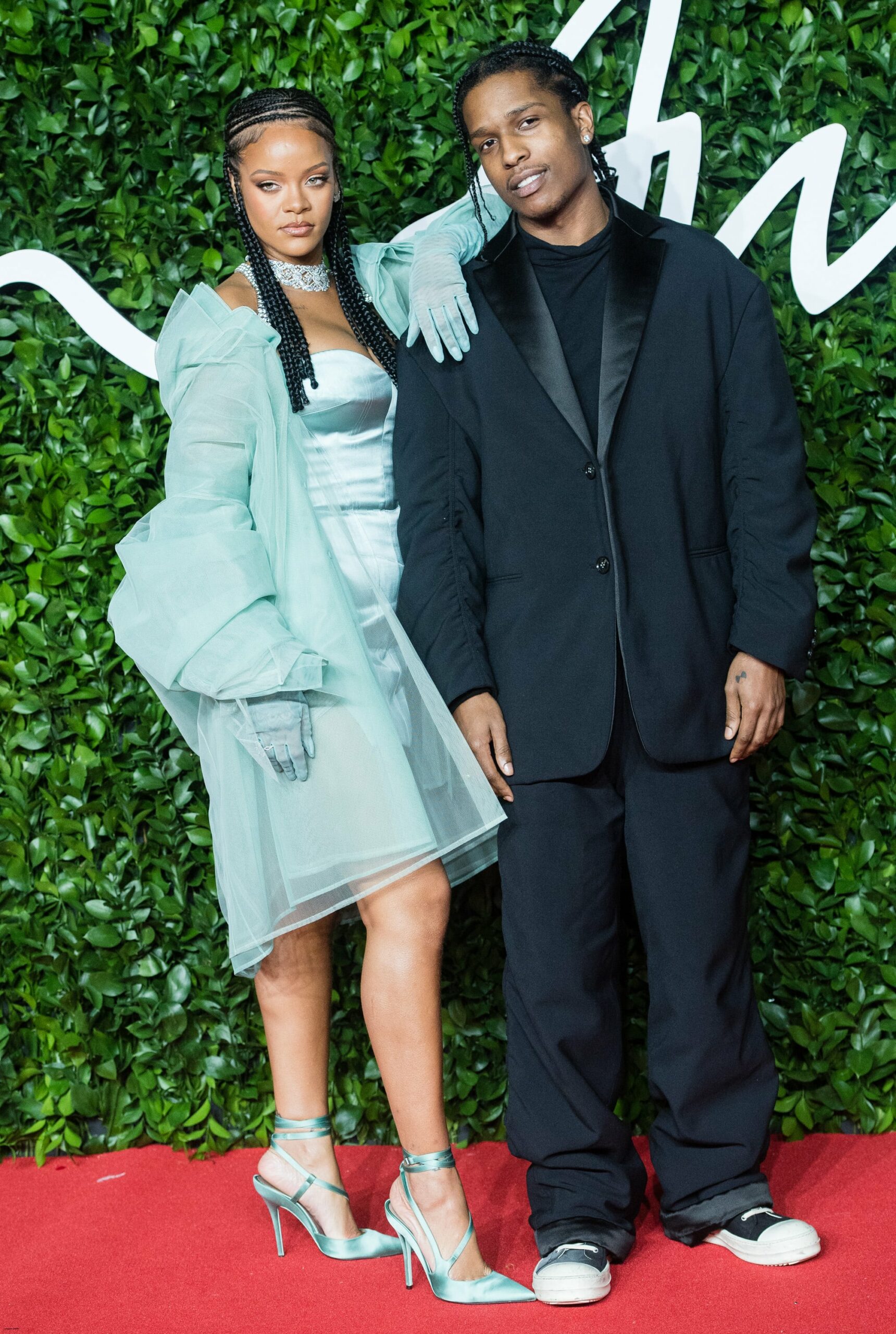 LONDON, ENGLAND - DECEMBER 02:  Rihanna and ASAP Rocky arrive at The Fashion Awards 2019 held at Royal Albert Hall on December 02, 2019 in London, England. (Photo by Samir Hussein/WireImage)