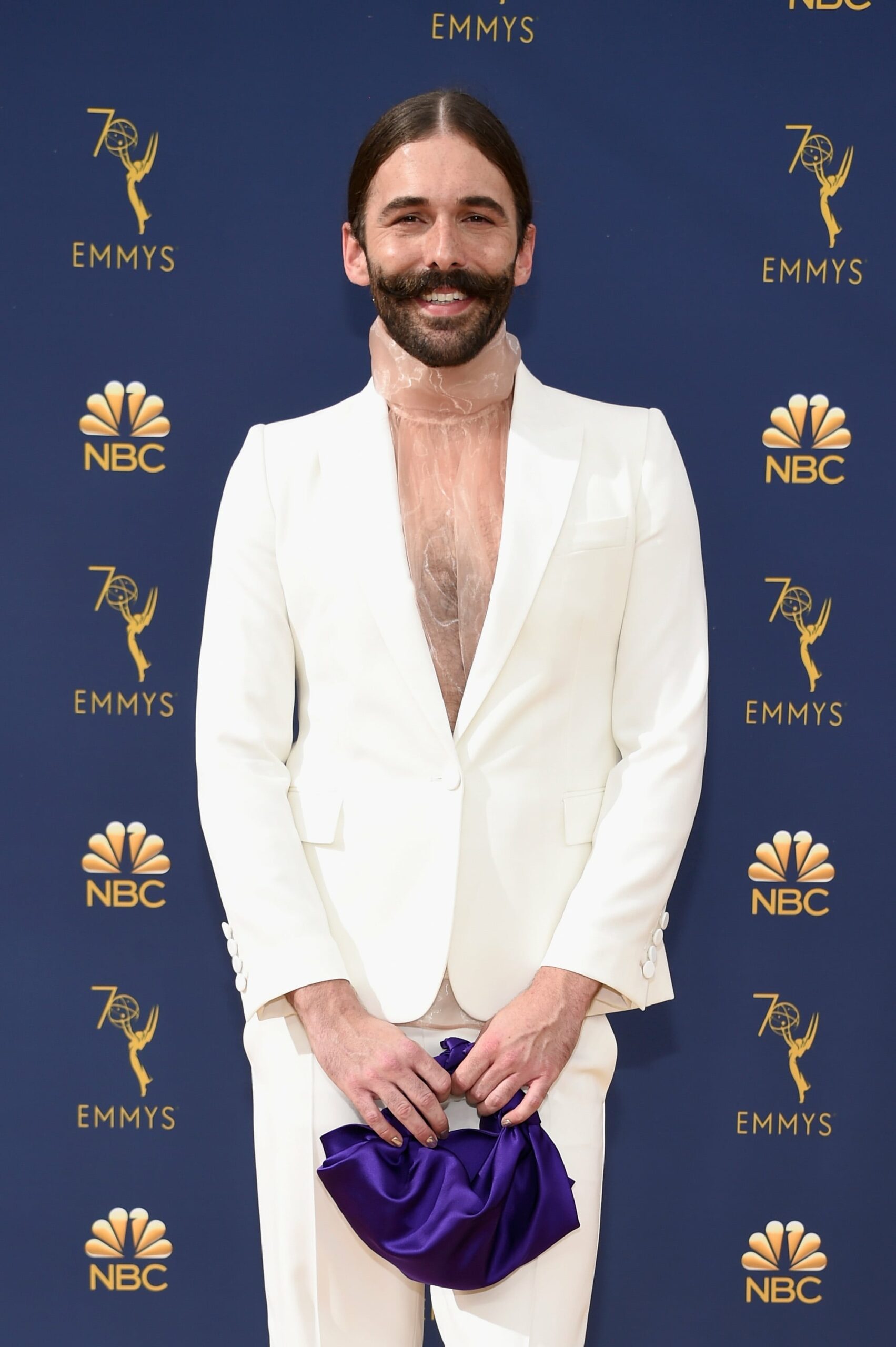 LOS ANGELES, CA - SEPTEMBER 17:  Jonathan Van Ness attends the 70th Emmy Awards at Microsoft Theater on September 17, 2018 in Los Angeles, California.  (Photo by Kevin Mazur/Getty Images)