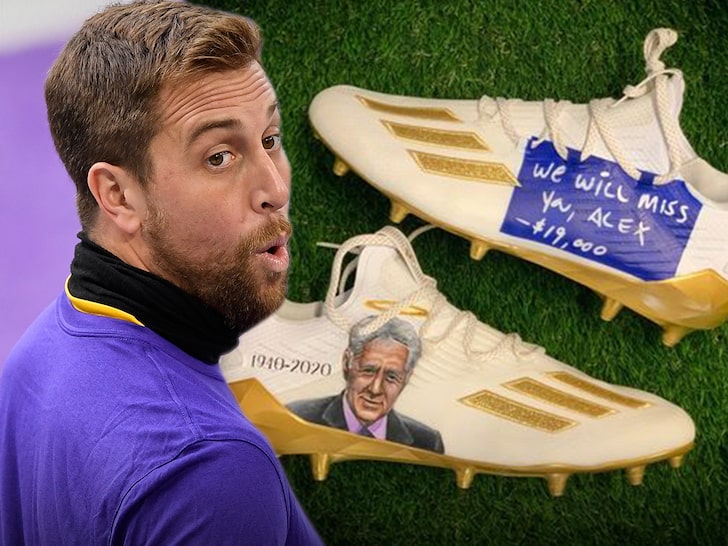 Adam Thielen Auctioning Off Alex Trebek Tribute Cleats For Pancreatic Cancer Charity