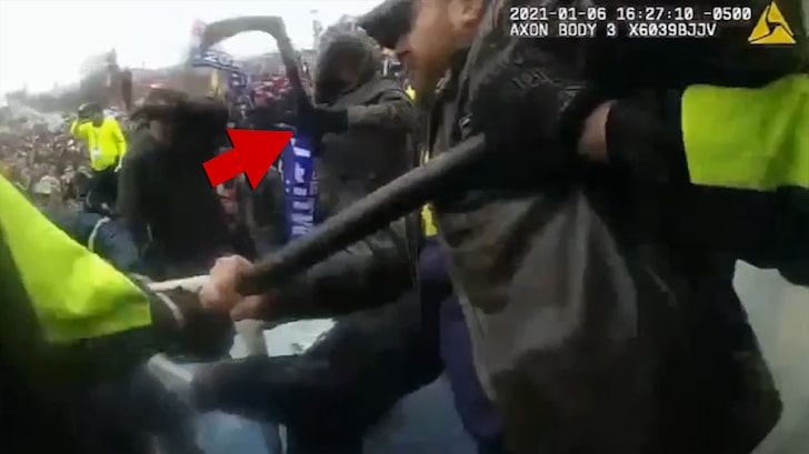 New Capitol Riots Vid of Michigan Man Using Hockey Stick to Beat Police