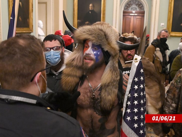 Man Wearing Horns with Face Paint During Capitol Siege Arrested