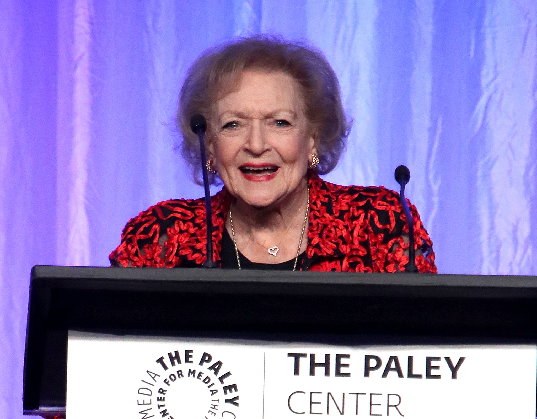 BEVERLY HILLS, CA - OCTOBER 12:  Actress Betty White speaks at Paley Honors in Hollywood: A Gala Celebrating Women in Television at the Beverly Wilshire Four Seasons Hotel on October 12, 2017 in Beverly Hills, California.  (Photo by David Livingston/Getty Images)