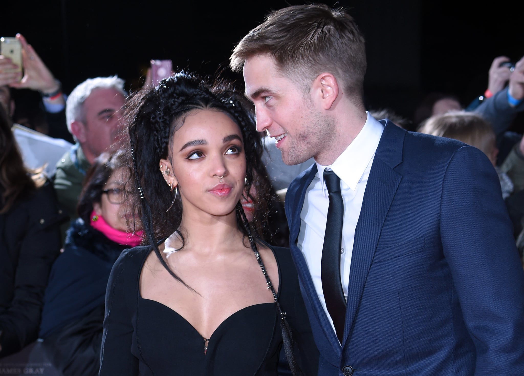 LONDON, ENGLAND - FEBRUARY 16:  Robert Pattinson and FKA Twigs arrive at The Lost City of Z UK premiere on February 16, 2017 in London, United Kingdom.  (Photo by Anthony Harvey/Getty Images)