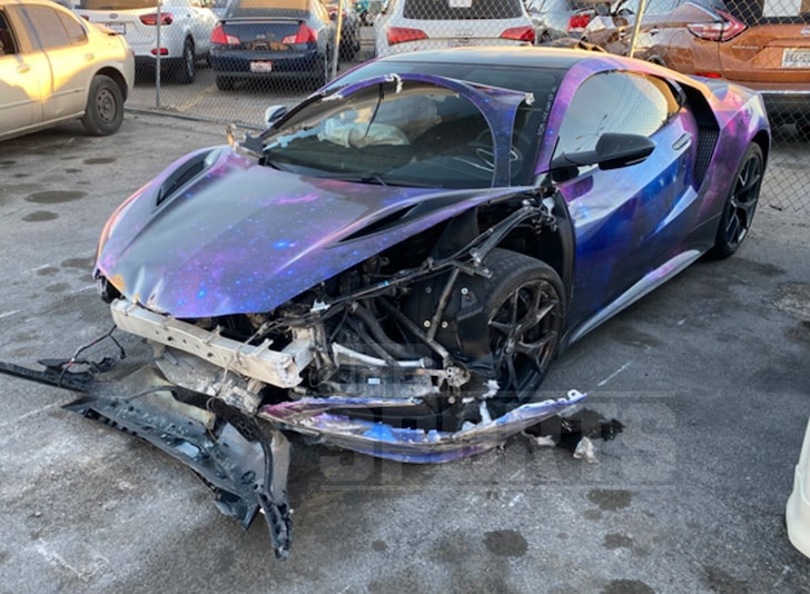 NFL Star Josh Jacobs Crash Photos Show $160K Supercar Mangled After Vegas Accident