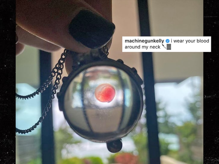 Machine Gun Kelly Wears Megan Fox's Blood in Orb Necklace