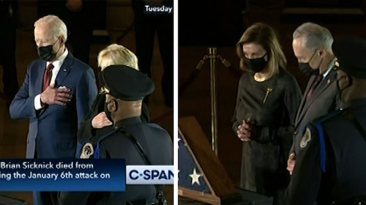 President Biden, First Lady Pay Respects to Capitol Officer in Rotunda