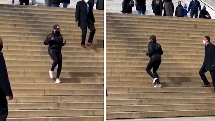 Vice President Kamala Harris Runs Stairs at Lincoln Memorial