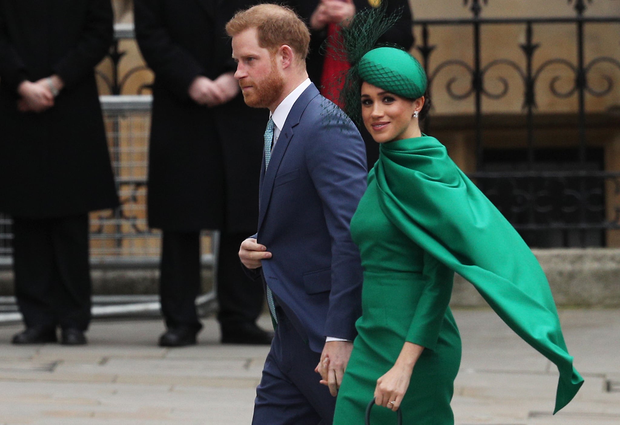 LONDON, ENGLAND - MARCH 09:  Prince Harry, Duke of Sussex (L) and Meghan, Duchess of Sussex arrive to attend the annual Commonwealth Day Service at Westminster Abbey on March 9, 2020 in London, England. (Photo by Dan Kitwood/Getty Images)