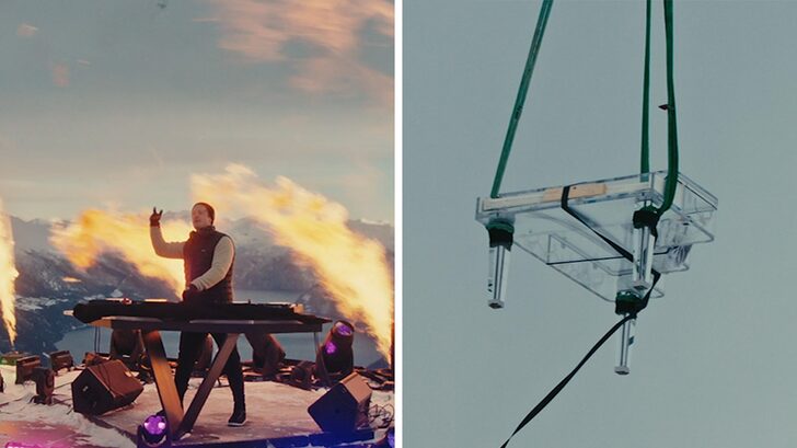 Kygo Helicopters Piano Up Sunnmore Alps for Concert In Cool Video