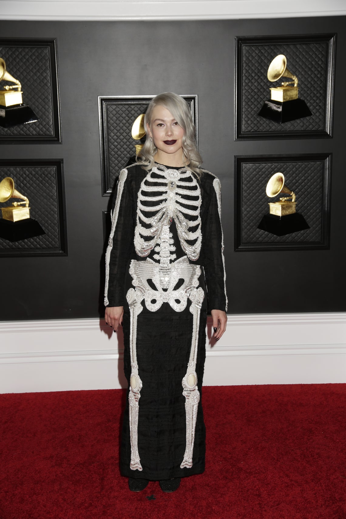 Phoebe Bridgers’ Thom Browne Skull Dress Haunts Grammys 2021 Red Carpet