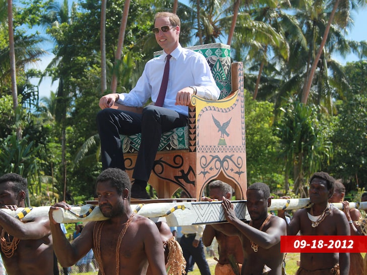 Prince William & Kate Carried on Thrones by People of Color in 2012