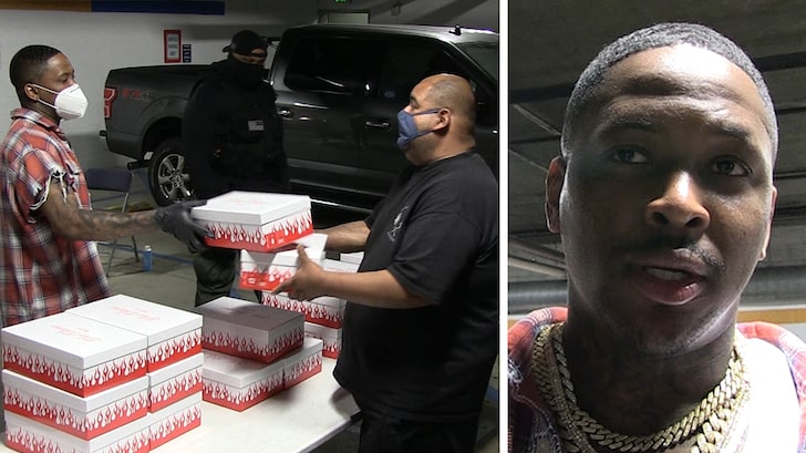YG Giving Away His $200 Sneakers to Homeless on Skid Row