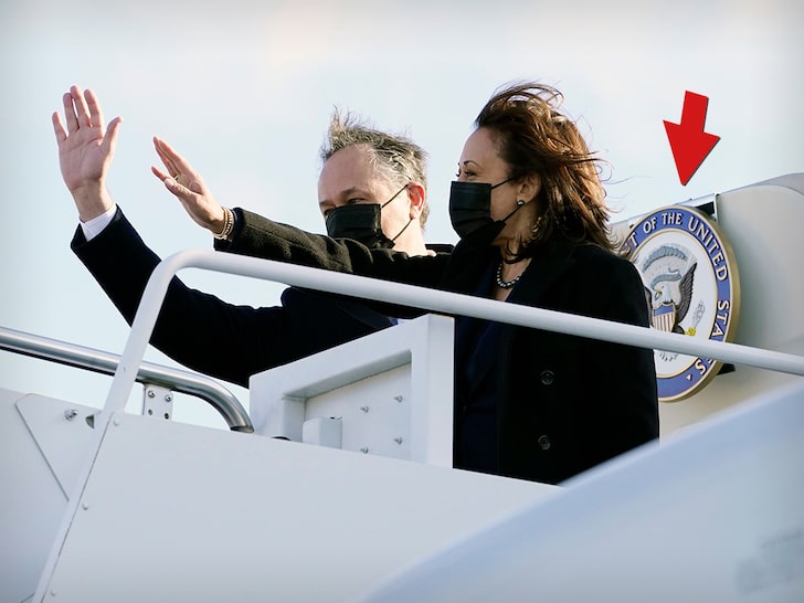 VP Kamala Harris' Air Force 2 Loses Official Veep Seal in Gusty Winds