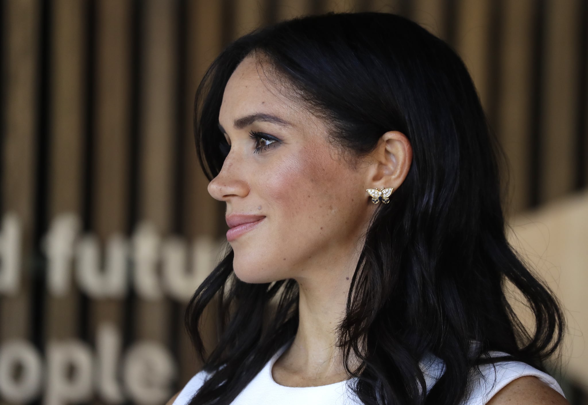 SYDNEY, AUSTRALIA - OCTOBER 16:  Meghan, Duchess of Sussex attends a ceremony at Taronga Zoo on October 16, 2018 in Sydney, Australia. The Duke and Duchess of Sussex are on their official 16-day Autumn tour visiting cities in Australia, Fiji, Tonga and New Zealand.  (Photo by Kristy Wigglesworth – Pool/Getty Images)