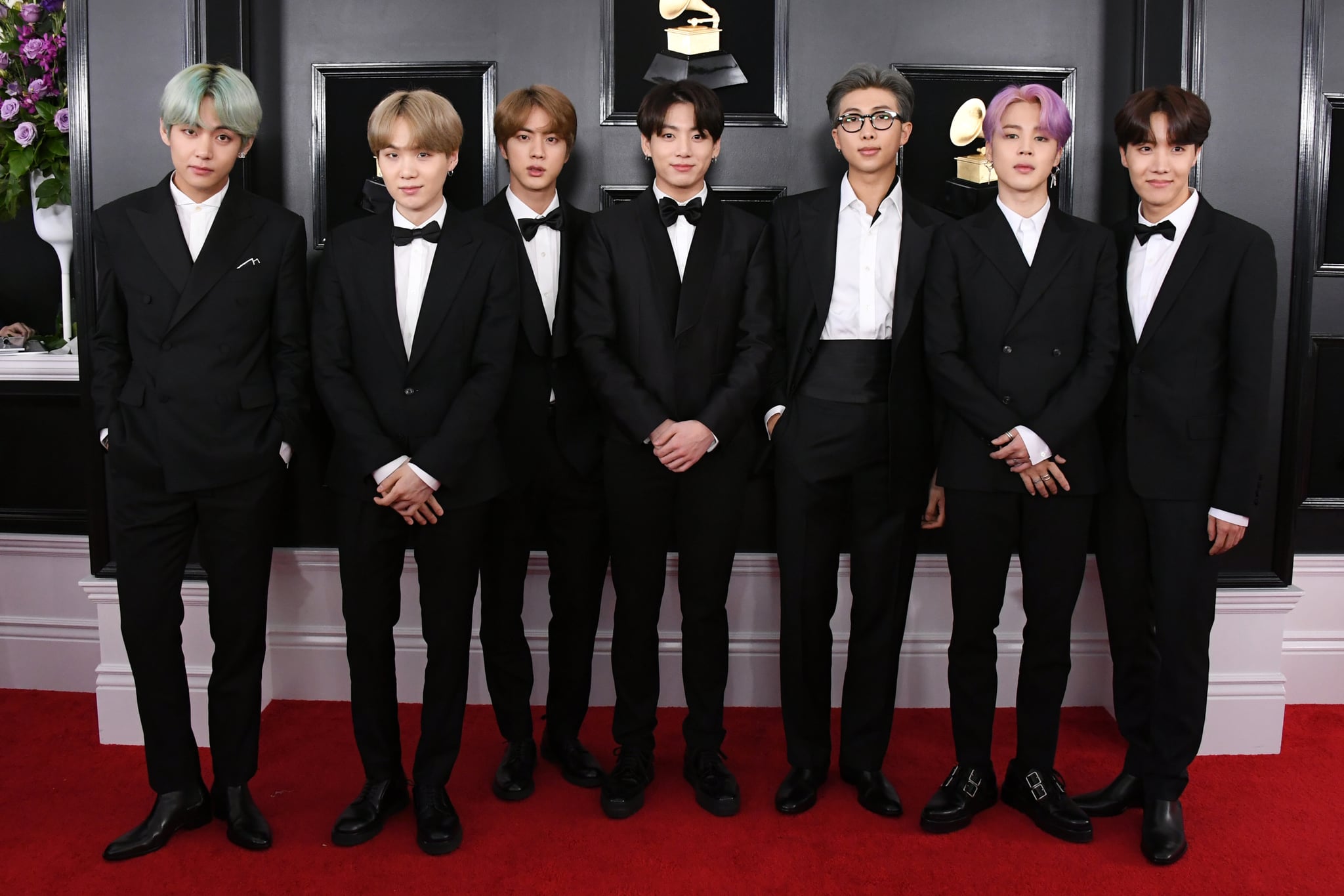 LOS ANGELES, CALIFORNIA - FEBRUARY 10: BTS attends the 61st Annual GRAMMY Awards at Staples Center on February 10, 2019 in Los Angeles, California. (Photo by Jon Kopaloff/Getty Images)