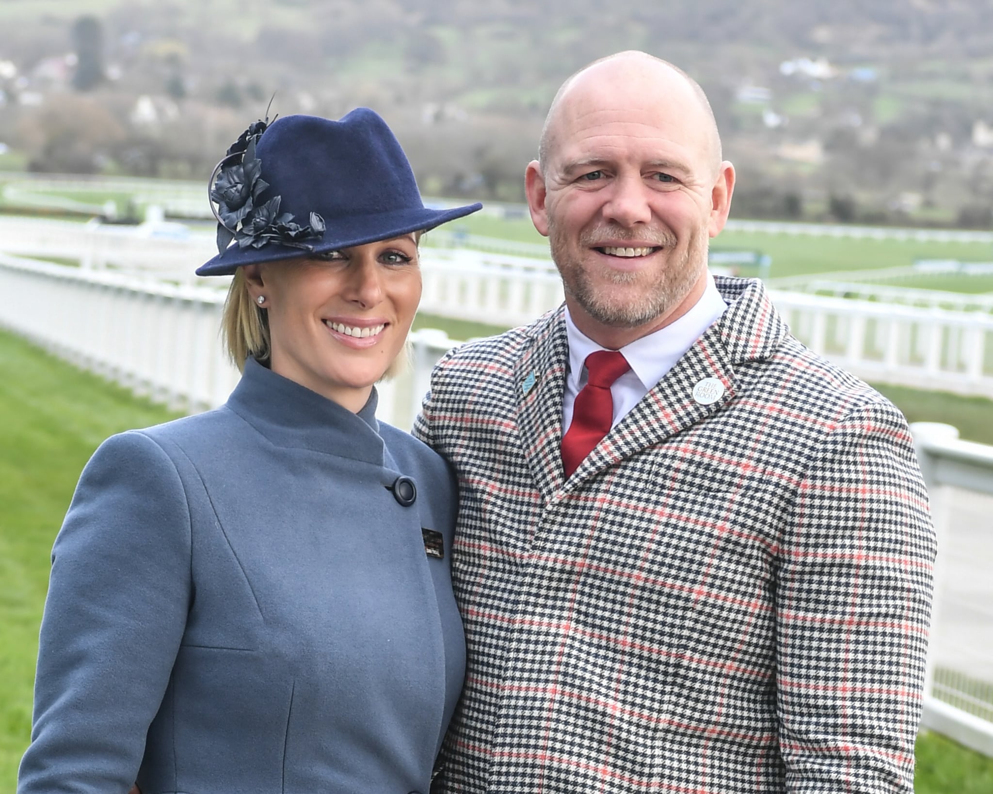 CHELTENHAM, ENGLAND - MARCH 12: Zara Tindall and Mike Tindall attend Day 3 of the Cheltenham Festival 2020 at Cheltenham Racecourse on March 12, 2020 in Cheltenham, England. (Photo by MelMedia/GC Images)