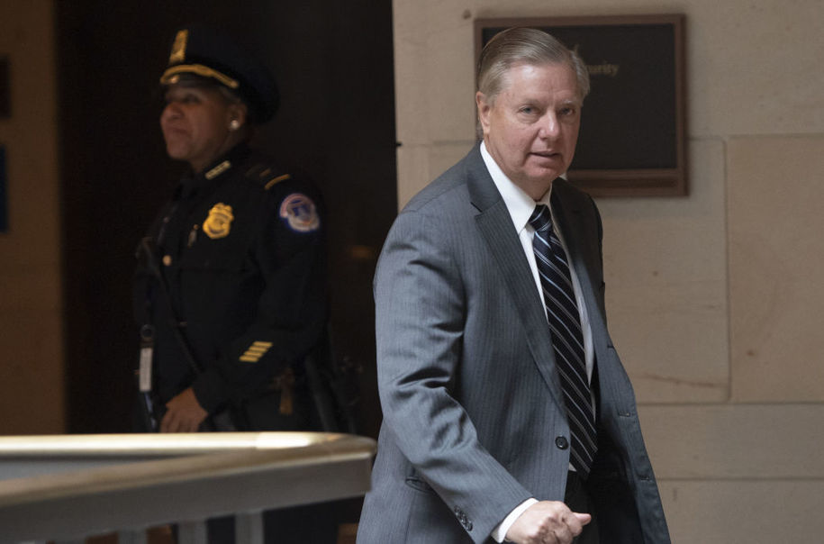 US Senator Lindsey Graham, Republican of South Carolina, leaves a briefing from CIA Director Gina Haspel on the killing of journalist Jamal Khashoggi, on Capitol Hill in Washington, DC, December 4, 2018. - Two key US Republican senators said Tuesday that they have
