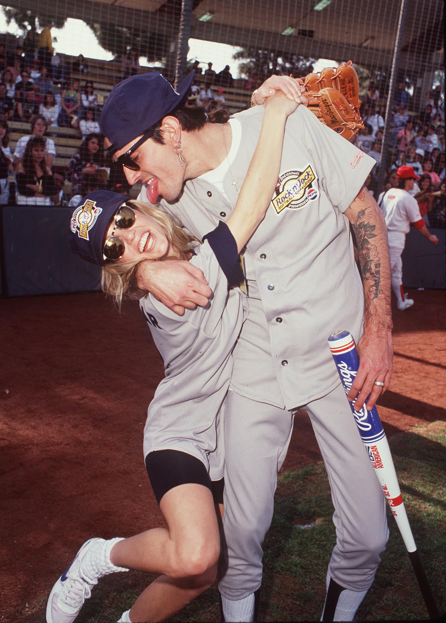 Tommy Lee & Heather Locklear at the USC Baseball Field in Los Angeles, California (Photo by Steve Granitz/WireImage)
