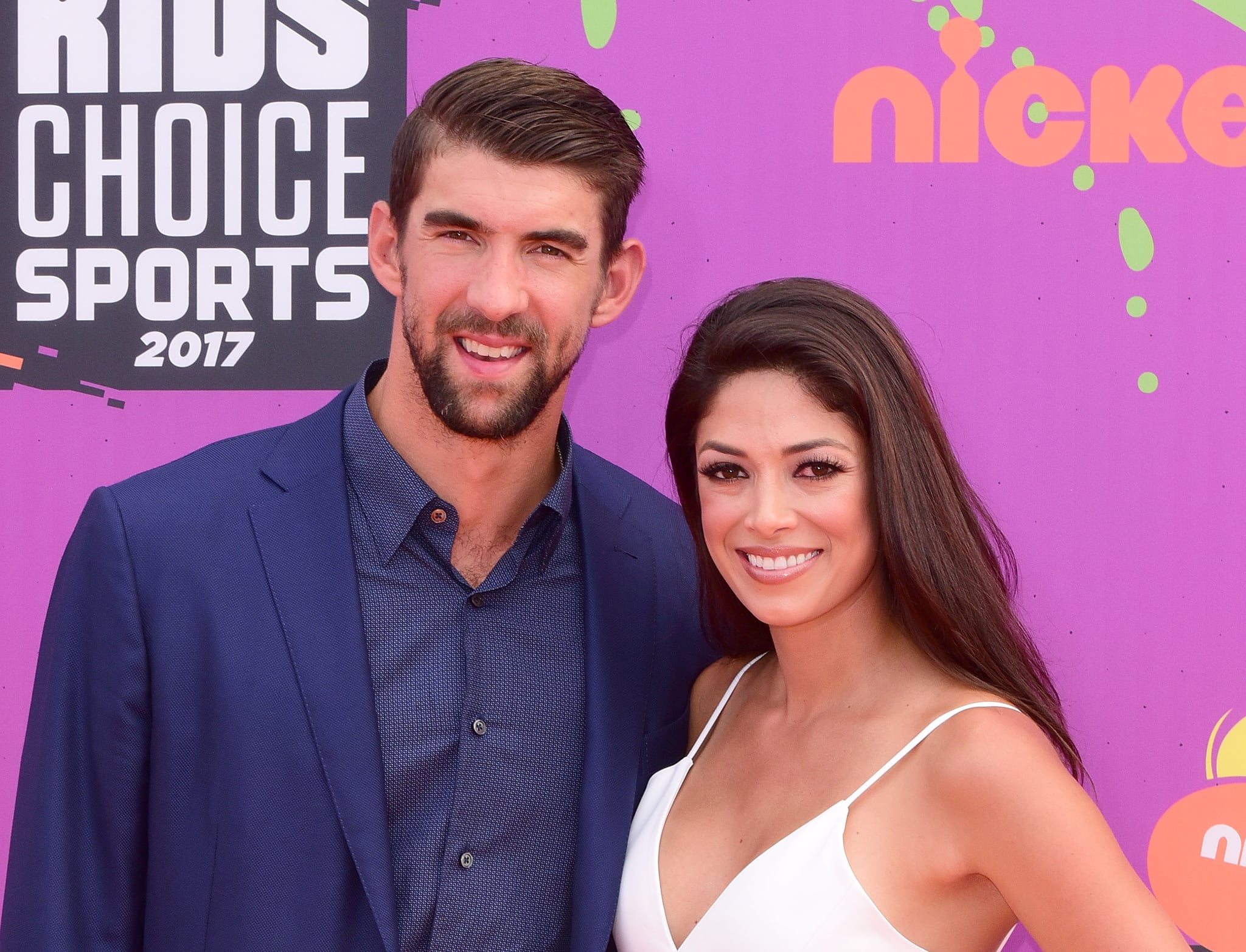 LOS ANGELES, CA - JULY 13:  Olympic Swimmer Michael Phelps and wife Nicole Johnson attend the 2017 Nickelodeon Kids