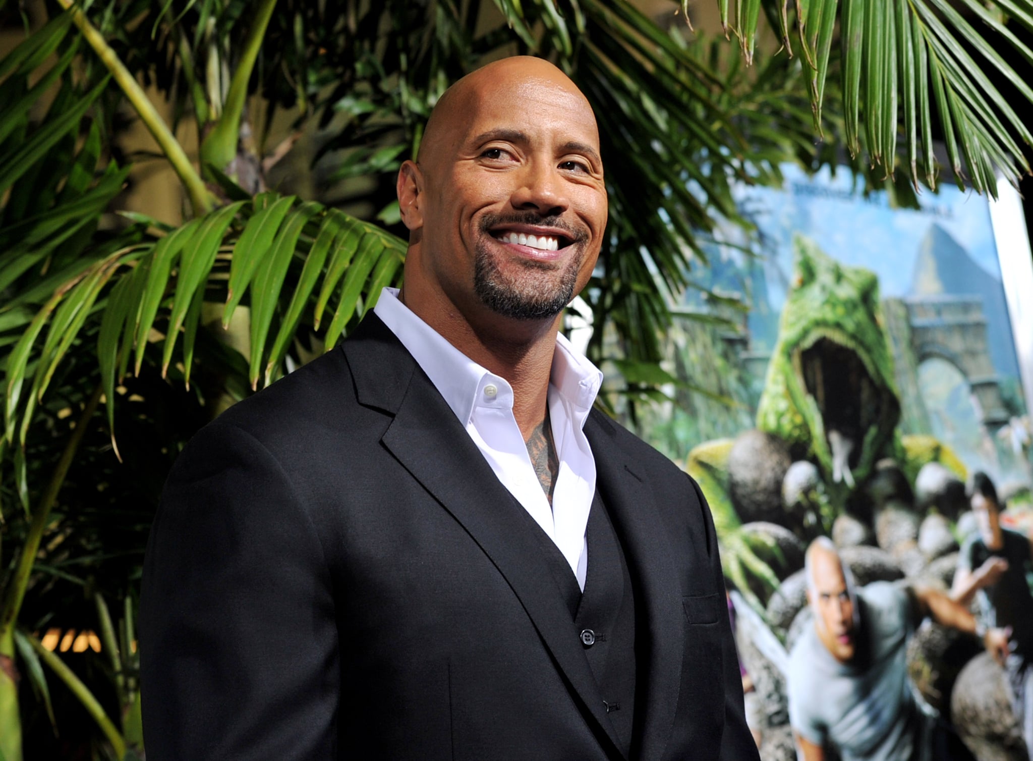 LOS ANGELES, CA - FEBRUARY 02:  Actor Dwayne Johnson arrives at the premiere of Warner Bros. Pictures