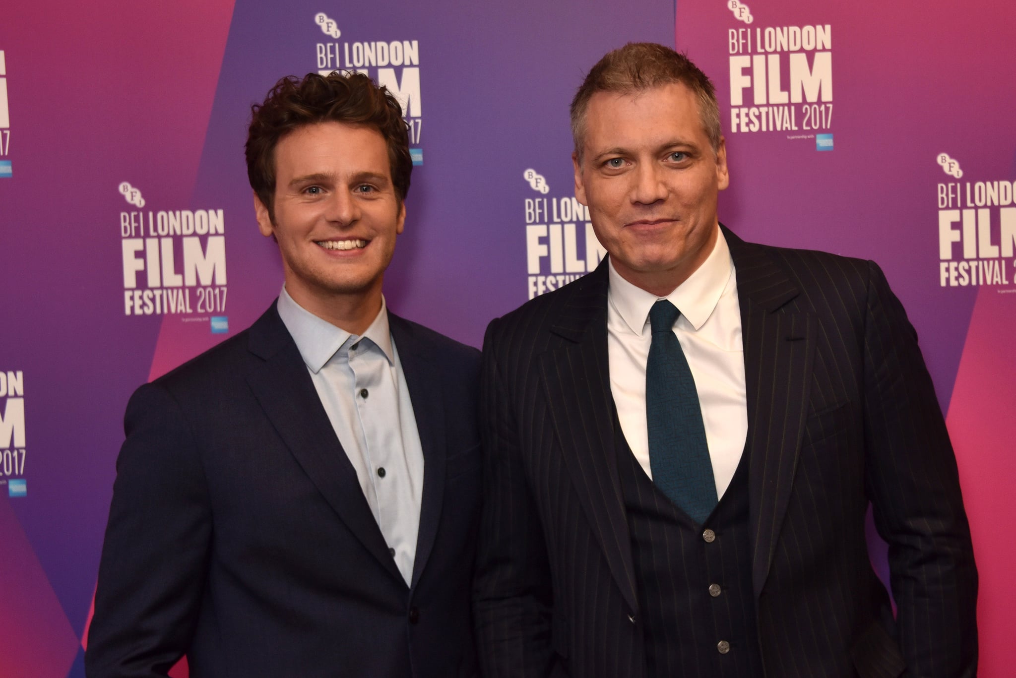 LONDON, ENGLAND - OCTOBER 10:  Jonathan Groff (L) and Holt McCallany attend the LFF Connects Special Presentation: